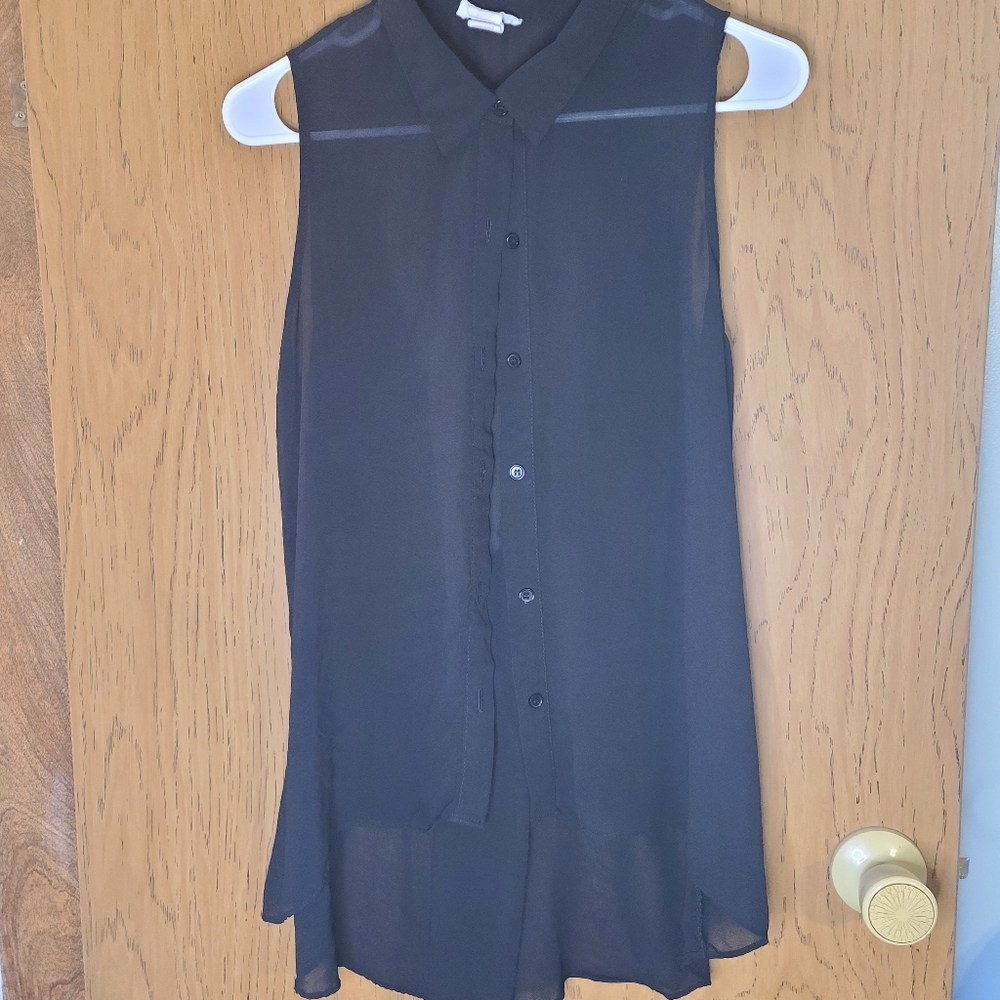 Black sheer blouse